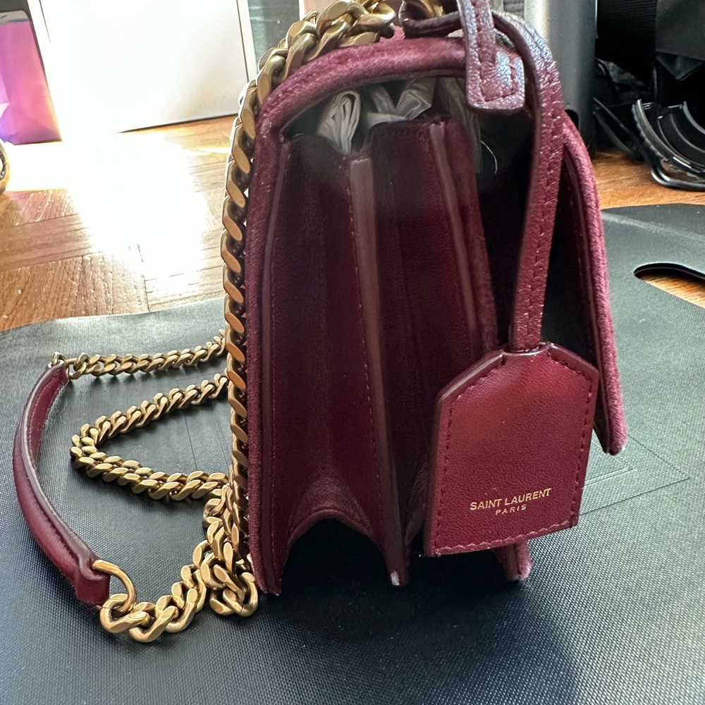 SAINT LAURENT
Sunset Monogram YSL Small Velvet Chain Crossbody - Picture 6 of 13